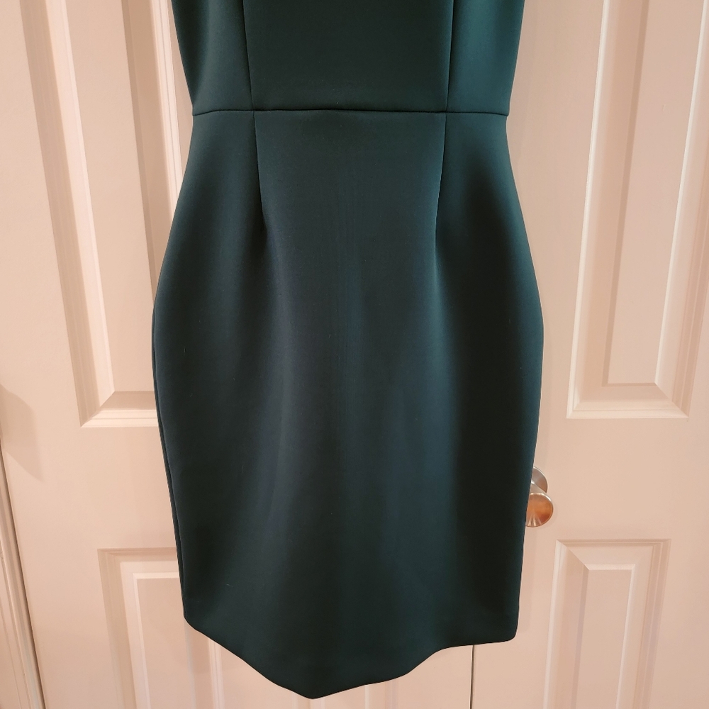 Calvin‎ Klein Green Scuba Cap Sleeve Sheath Dress Size 8 - Picture 4 of 11